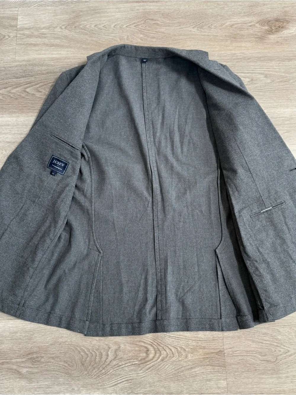 J Crew Jacket Mens 42R Gray Unstructured Travel Thompson Slim Fit Knit Blazer